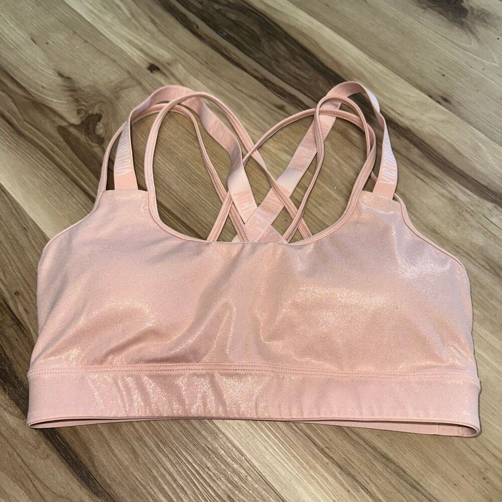 Victoria Sports strappy crisscross size S light pink athletic bra